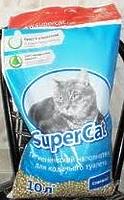 Super Cat древесный наполнитель  для котов фреш-колор (голубой) разноцветные гранулы