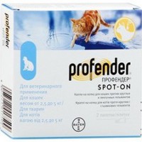 ПРОФЕНДЕР Спот-он для котов 2,5 - 5 кг (0,70мл) (антигельминтик)
