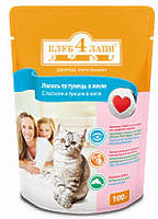 Клуб 4 Лапы, лосось тунец в желе для кошек