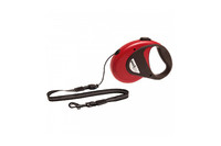 Karlie-Flamingo DogxToGo Cord ДОГ ТУ ГОУ КОРД S поводок рулетка для собак до 12кг, с ручкой и кнопкой блокировки, светоотражающий шнур, 8м , красный.