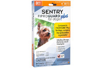 SENTRY ФИПРОГАРД ПЛЮС (FiproGuard Plus) капли от блох, клещей и вшей для собак до 10 кг 0.67 мл/пипетка, 3 шт