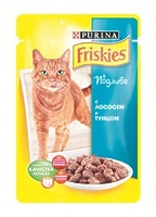 Friskies Кусочки в подливе для кошек с лососем и тунцом