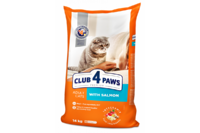 КЛУБ 4 ЛАПЫ полнорационный  сухой корм для взрослых кошек «С лососем» 14 кг