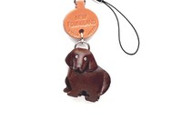 Vanca Newfoundland НЬЮФАУНДЛЕНД 3D брелок на мобильный, натуральная кожа , 2,5х2,5х1см.