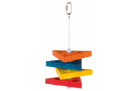 Подвесная игрушка-кормушка для птиц (дерево), цветные треугольники, TRIXIE,  26 cм