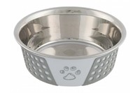 Миска TRIXIE (металл)с силикон. покрытием , 0,4л/14см,белый/серый