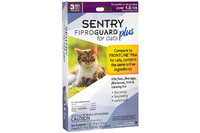 SENTRY FiproGuard Plus ФИПРОГАРД ПЛЮС капли от блох, клещей, вшей для котов и котят от 0.7 кг , 0,50 мл, цена за пипетку см., 3 шт.в упаковке