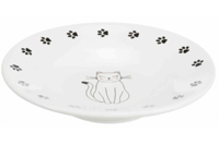 Миска для коротконосых пород кошек TRIXIE (керамика) 0.2 л/ø 15 cм, белый с рис