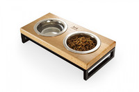 Миски на подставке Lunch Bar Natural wood + Black, XS