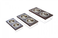 Миски на подставке Lunch Bar Brown wood + White, XS