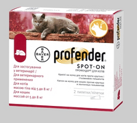 ПРОФЕНДЕР Спот-он для котов свыше 5кг (1,12мл) (антигельминтик)  