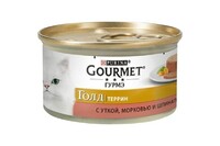 Gourmet Gold Влажный корм  с уткой, морковью и шпинатом, кусочки в паштете 85 г
