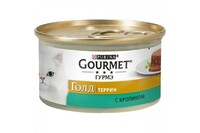 Gourmet Gold Влажный корм  с кроликом, кусочки в паштете 85 г