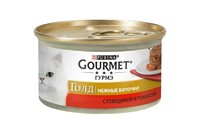 Gourmet Gold Влажный корм  Нежные биточки с говядиной и томатами 85 г