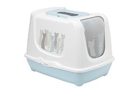 Moderna Trendy Cat Maasai МОДЕРНА ТРЕНДИ КЕТ закрытый туалет для кошек c угольным фильтром и совком, голубой, дизайн Масаи, 50Х39Х37 см