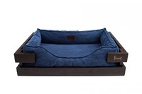 Лежак Harley and Cho Dreamer Brown + Denim Velvet, синий,   XS