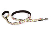 Coastal Pet Attire Ribbon поводок для собак, 1,6смХ1,2м , красный с лапками.