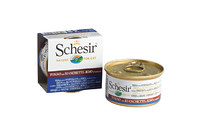 Schesir Tuna Whitebait Rice ШЕЗИР ТУНЕЦ С МАЛЬКАМИ И РИСОМ натуральные консервы для кошек, влажный корм тунец с мальками и рисом в собственному соку, банка 85 г , 0.085 кг.
