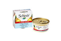 Schesir Tuna Pineapple ШЕЗИР ТУНЕЦ С АНАНАСОМ натуральные консервы для кошек, влажный корм тунец с ананасом в желе, банка 75 г , 0.075 кг.