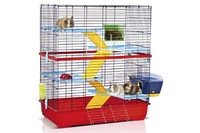 Imac ДАБЛ 100 (DOUBLE 100) клетка для грызунов, пластик , 100х54,5х115 см., красный.
