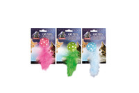 Karlie-Flamingo (КАРЛИ-ФЛАМИНГО) POLKA BALL игрушка для кошек, мяч в горошек с пером, ткань, 4х14 см.