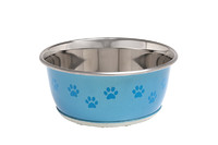 Karlie-Flamingo Bowl Selecta+Paw КАРЛИ-ФЛАМИНГО БОУЛ СЕЛЕКТА ПОУ миска для собак и кошек с рисунком лапы, нержавейка, прорезиненное дно , 0.35 л., 13 см., большой.