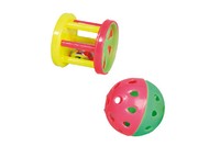 Karlie-Flamingo Circus КАРЛИ-ФЛАМИНГО ЦИРКУС игрушка для грызунов с колокольчиком, пластик, 2шт, 4см.