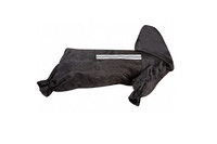 Karlie-Flamingo (КАРЛИ-ФЛАМИНГО) RAINCOAT SAFETY одежда для собак, защитный комбинезон с капюшоном и светоотражающей вставкой, черный , 26 см.