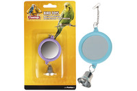 Karlie-Flamingo (КАРЛИ-ФЛАМИНГО) MIRROR ROUND+BELL игрушка для попугаев круглое зеркало с колокольчиком , 6 см.
