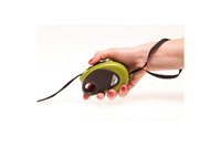 Karlie-Flamingo DogxToGo Belt Mini ДОГ ТУ ГОУ БЕЛТ МИНИ поводок-рулетка для собак до 8кг, с петлей на кисть руки и кнопкой блокировки, светоотражающая лента, 2,5м , зеленый.