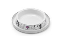 Moderna Trendy Dinner Cats in Love МОДЕРНА миска для кошек, защита от муравьев, пластик, светло-серый, дизайн Влюбленные Коты, 210мл, d15см