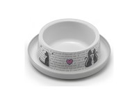 Moderna Trendy Dinner №1 Cats in Love МОДЕРНА миска для кошек, защита от муравьев, пластик, светло-серый, дизайн Влюбленные Коты, 350мл, d16см