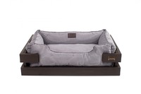 Лежак Harley and Cho Dreamer Brown + Grey Velvet, серый, XS