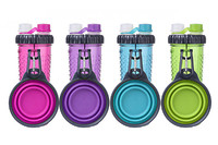 Dexas H-DuO with Companion Cup Бутылка двойная для воды со складной миской для собак и кошек  (3 мерных стакана) голубая  720мл
