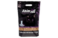 AnimAll Древесный наполнитель для кошачьего туалета с ароматом лаванды, 2,8кг
