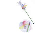 Игрушка для кота Палочка с перьями на резинке