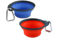 Dexas Collapsible Travel Cup Миска складная с карабином для собак и кошек малая (1 мерный стакан) красная  240мл