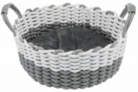 TRIXIE корзина плетеная"Nabou"с подушкой,45см,серый/белый